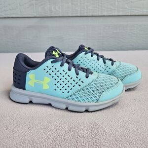 Under Armour Micro G Rave Athletic Sneaker SZ 12K Mint Grey Tie 1285437-942